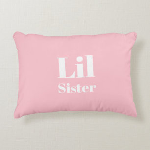 Lil Zuster Pink, wit meisje Accent Kussen