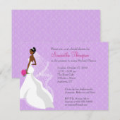 Lila 2 Bridal Shower-uitnodiging Kaart (Voorkant / Achterkant)