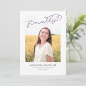 Lila Aankondiging van het Afstuderen van de Foto t (Staand voorkant)