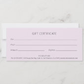 Lila Abstract Bloem Elegant Cadeaubon (Achterkant)