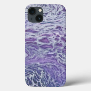 Lila acrylvezel Abstracte vloeisel iPhone 13 Hoesje