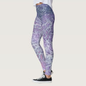 Lila acrylvezel Abstracte vloeisel Leggings (Links)