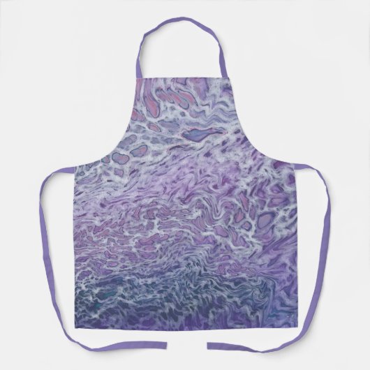 Lila acrylvezel Abstracte vloeisel Schort (Voorkant)
