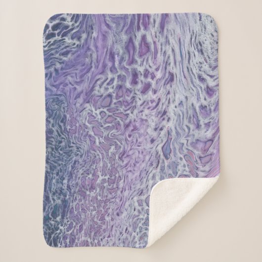 Lila acrylvezel Abstracte vloeisel Sherpa Deken (Voorkant)