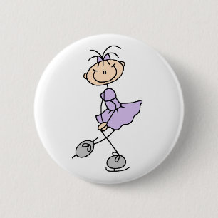 Lila Afbeelding Skater Girl Button