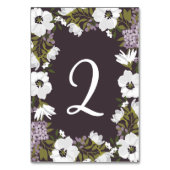 Lila Anemone Blooms Table Numbers Flat Card Kaart (Achterkant)