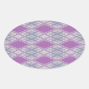 LILA ARGYLE GEBREIDE ovale Stickers