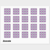 LILA ARGYLE KNIT Small Square Stickers (Vel)