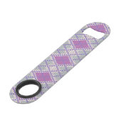 LILA ARGYLE KNIT Speed Fles Opener Flessenopener (Achterkant Gekanteld)