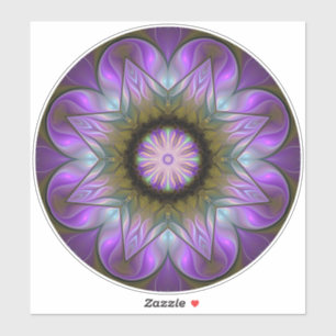 Lila avond Mandala Sticker