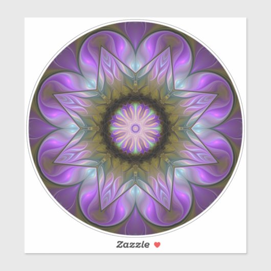 Lila avond Mandala Sticker (Vel)