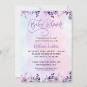 Lila Baby shower Kaart (Voorkant)