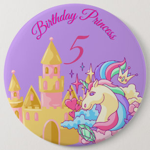 Lila Birthday Princess Button