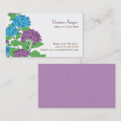 Lila & blauw Hydrangeas Profiel / mammie Kaart Contactkaartje (Voorkant / Achterkant)