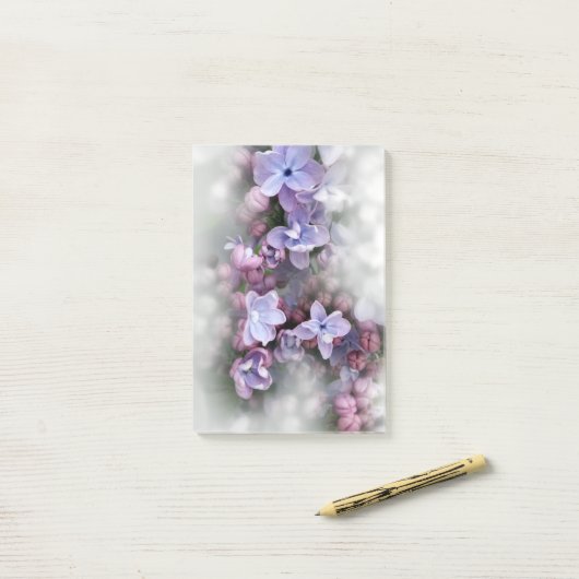 Lila bloei post-it® notes (Op bureau)