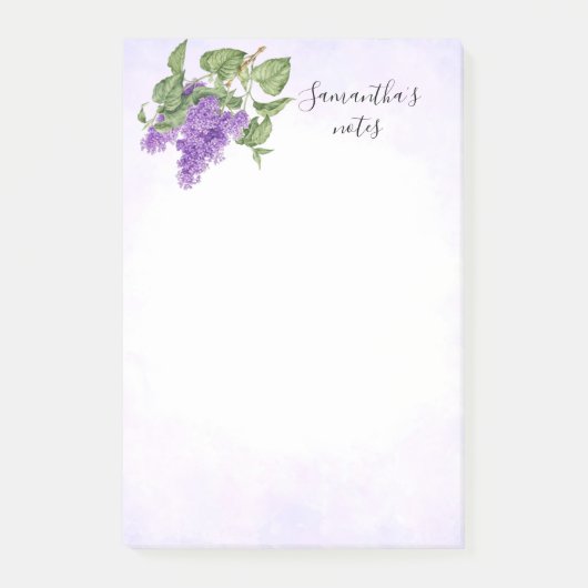 Lila bloem  botanische Paarse groene flora Post-it® Notes (Voorkant)