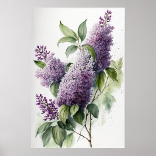 Lila Bloemen Art Print Poster