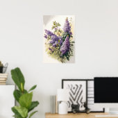 Lila Bloemen Art Print Poster (Thuiskantoor)