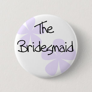 Lila bloemen Bridesmaid Ronde Button 5,7 Cm