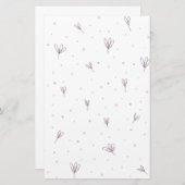 Lila bloemen briefpapier (Voorkant / Achterkant)