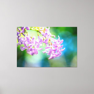 Lila bloemen canvas afdruk
