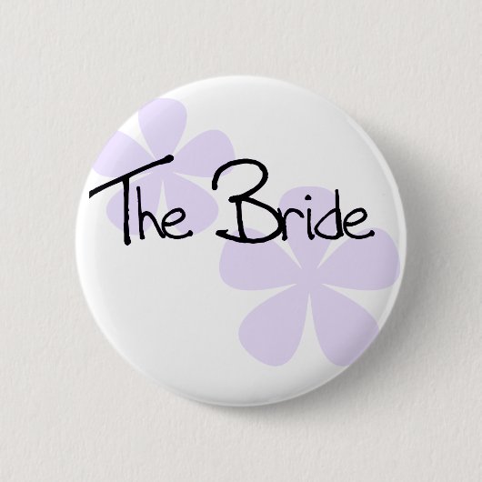 Lila bloemen de bride ronde button 5,7 cm (Voorkant)