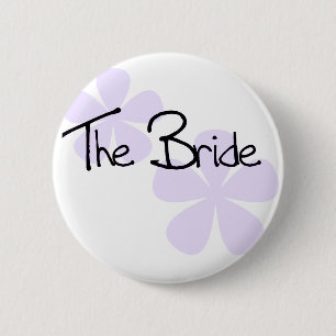 Lila bloemen de bride ronde button 5,7 cm