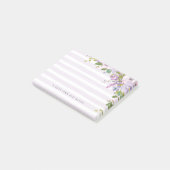 Lila Bloemen Gepersonaliseerde Leraar Naam Post-it Post-it® Notes (Schuin)