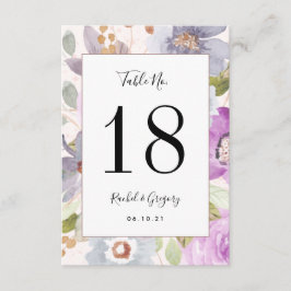 Lila bloemen | Kaart tabelnummer