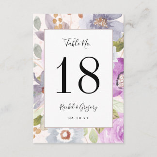 Lila bloemen |  Kaart tabelnummer