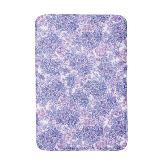 Lila bloemen met waterverf badmat (Voorkant Verticaal)