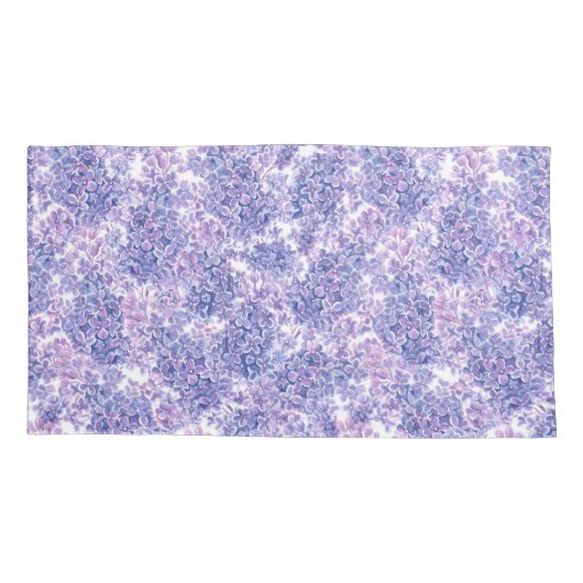 Lila bloemen met waterverf kussensloop (Achterkant-Links)