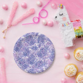 Lila bloemen met waterverf papieren bordje (Feest)