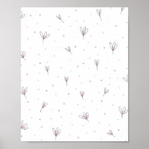 Lila bloemen poster
