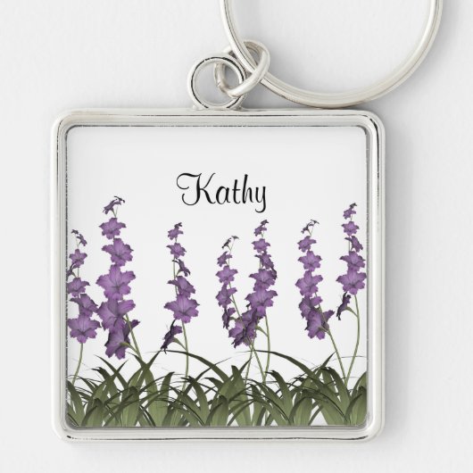 Lila bloemen sleutelhanger (Voorkant)