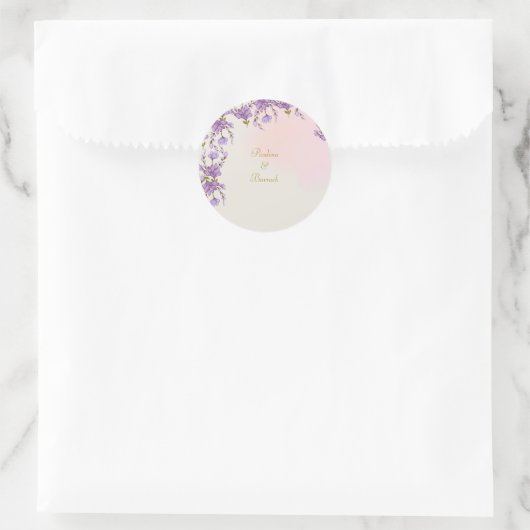 lila bloemen sticker (Tas)