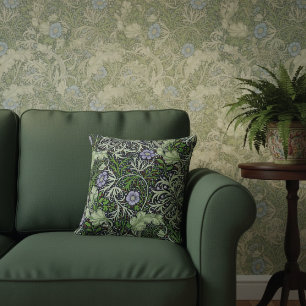 Lila bloemen van het Zeeweed Pattern Kussen