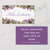 Lila bloemen visitekaartje (Voorkant / Achterkant)