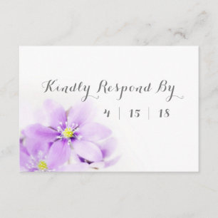 Lila Bloemen Vriendelijk Reageren Trouwen RSVP Kaa Kaartje