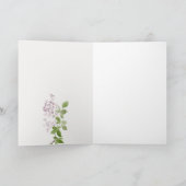 Lila bloemenkrans huisje tuin bruiloft bedankkaart (Binnen)