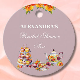 Lila Bloementhee Vrijgezellenfeest Dank u Bedankjes Labels