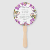 Lila Blooms Trouwprogramma Hand Fan Handwaaier (Achterkant)