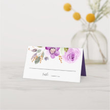 Lila Blooms Wedding Place Card