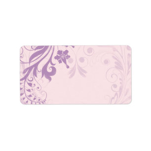 Lila Blush Bloemen Bruiloft Blank Adres Label