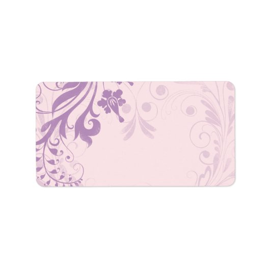 Lila Blush Bloemen Bruiloft Blank Adres Label (Voorkant)