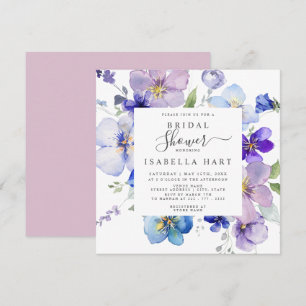 Lila Blush Mauve Pansy Viola Floral Vrijgezellenfe Kaart