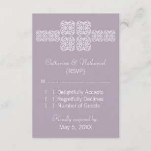 Lila Bohemian Chic RSVP-kaart RSVP Kaartje
