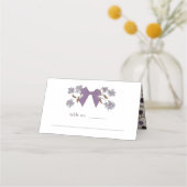 Lila Bow Bloemen Trouwtafel Tafelnummer (Voorkant)