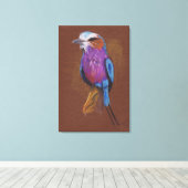 Lila Breasted Roller Bird Pencil Tekening Canvas Afdruk (Insitu (Houten vloer))