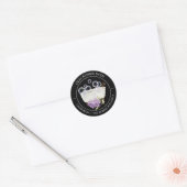 Lila Bubble-badlabel Ronde Sticker (Envelop)